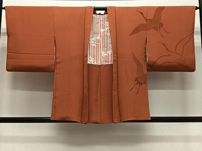平和屋着物＃羽織　飛鶴文　正絹　逸品　CABL4300ua