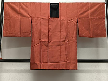 平和屋着物＃道行コート　リバーシブル　唐草地紋　正絹　逸品　CABL4303ua