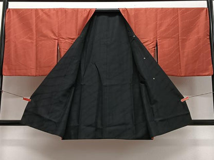 平和屋着物＃道行コート　リバーシブル　唐草地紋　正絹　逸品　CABL4303ua