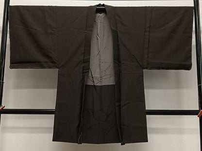 平和屋着物＃男性　長羽織　赤墨色　正絹　逸品　未使用　CABL4304ua