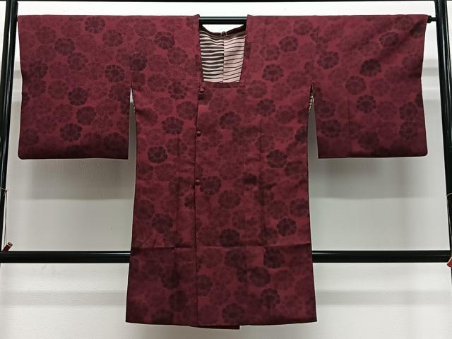 平和屋着物＃道行コート　花尽くし　ロング丈　正絹　逸品　CABL4306ua