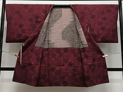 平和屋着物＃道行コート　花尽くし　ロング丈　正絹　逸品　CABL4306ua