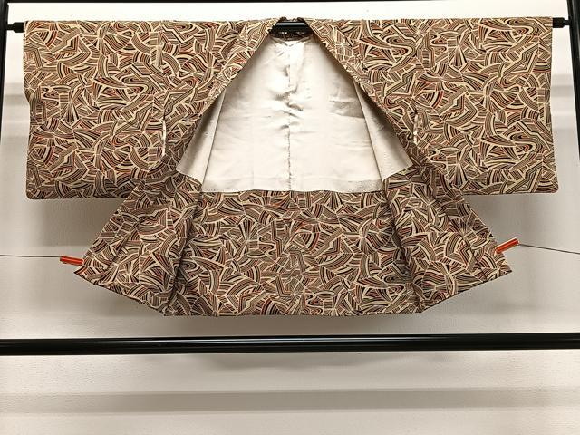 平和屋着物＃羽織　幾何学文　正絹　逸品　CABL4310ua