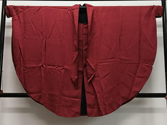 平和屋着物＃和装コート　リバーシブル　蘇芳色　正絹　逸品　CABL4313ua