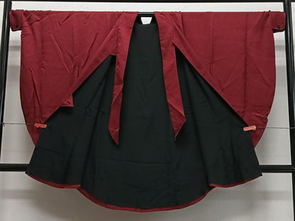 平和屋着物＃和装コート　リバーシブル　蘇芳色　正絹　逸品　CABL4313ua