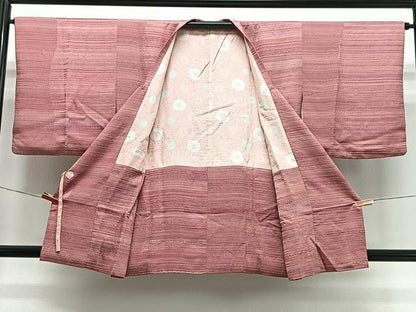 平和屋着物＃道行コート　横段文　正絹　逸品　CABL4314ua