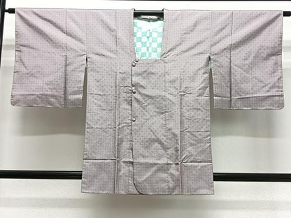 平和屋着物＃道行コート　本場大島紬　格子　正絹　逸品　未使用　CABL4317ua