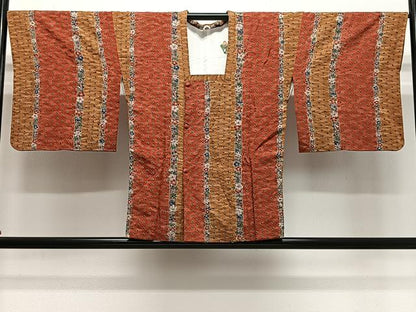 平和屋着物＃道行コート　草花間道　正絹　逸品　CABL4323ua
