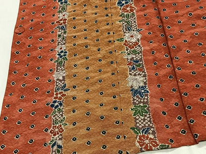 平和屋着物＃道行コート　草花間道　正絹　逸品　CABL4323ua