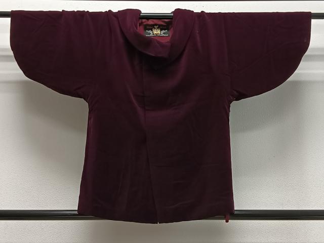 平和屋着物＃和装コート　ベロア　紫紺色　CABL4324ua