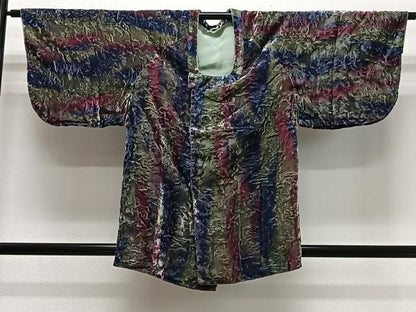 平和屋着物＃和装コート　ベロア　霞文　暈し染め　CABL4326ua