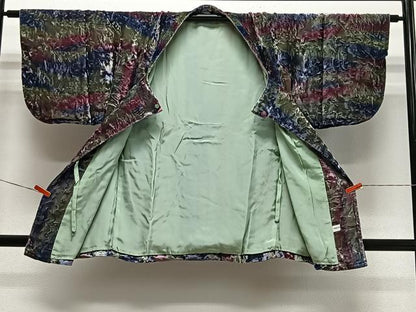 平和屋着物＃和装コート　ベロア　霞文　暈し染め　CABL4326ua