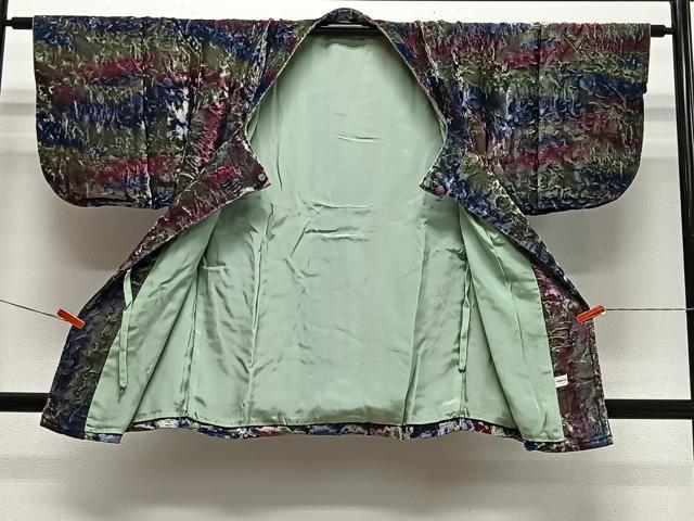 平和屋着物＃和装コート　ベロア　霞文　暈し染め　CABL4326ua