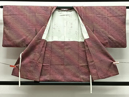平和屋着物＃道行コート　斜線文　暈し染め　正絹　逸品　CABL4328ua