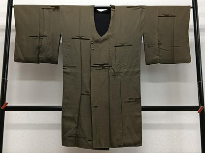 平和屋着物＃道行コート　リバーシブル　ビロード　エ霞文　正絹　逸品　CABL4329ua