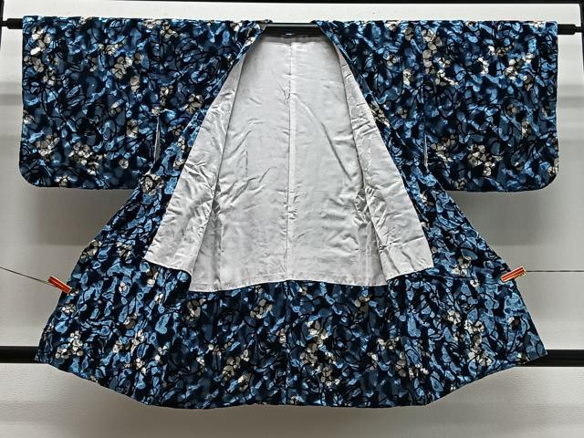 平和屋着物＃道行コート　ベロア　舞花文　CABL4330ua