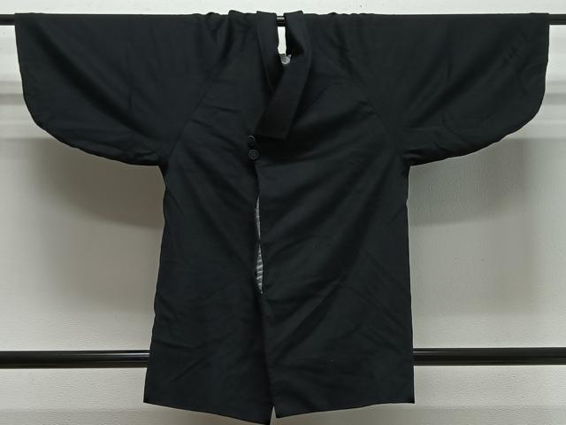 平和屋着物＃和装コート　黒地　CABL4333ua