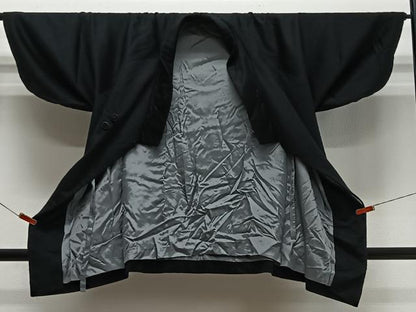 平和屋着物＃和装コート　黒地　CABL4333ua
