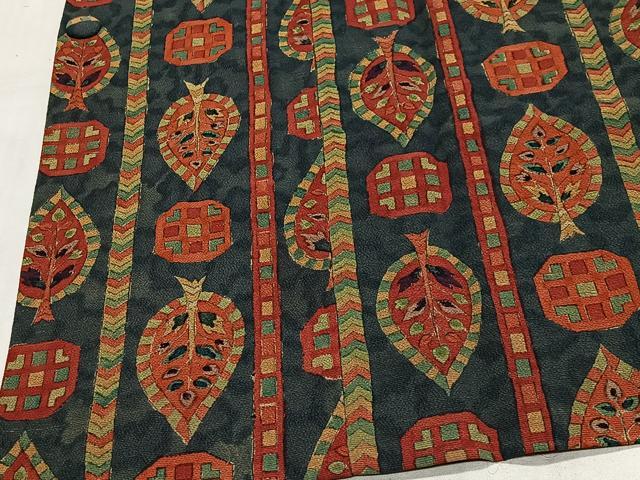 平和屋着物＃道行コート　幾何学間道　正絹　逸品　CABL4334ua