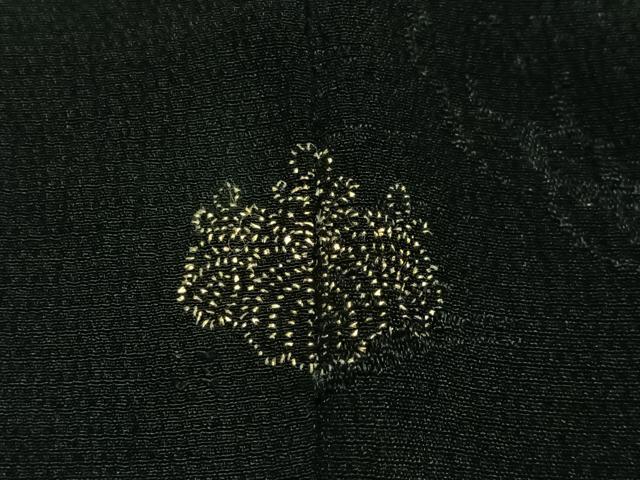 平和屋着物＃羽織　寿光織　立波文　黒地　金銀糸　正絹　逸品　CABL4336ua
