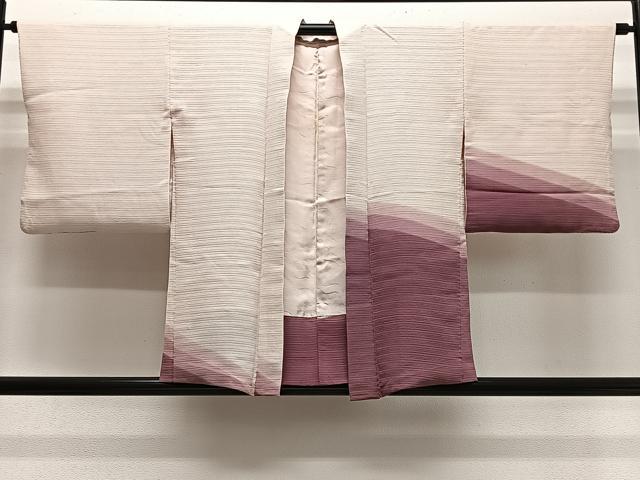 平和屋着物＃羽織　斜線文　正絹　逸品　CABL4338ua