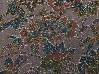 平和屋着物＃道行コート　更紗草花文　正絹　逸品　CABL4352ua