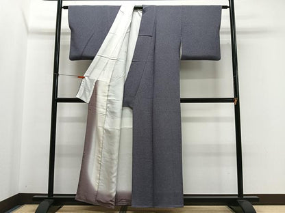 平和屋着物■江戸小紋　鮫小紋柄　鬼しぼ縮緬　正絹　逸品　CABL4356ua