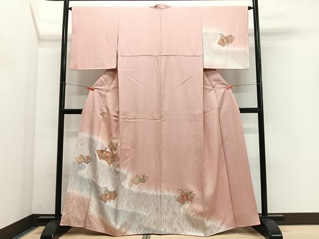 平和屋着物■中国三大刺繍　スワトウ刺繍　訪問着　地紙花文　暈し染め　金彩　正絹　逸品　CABL4364ua
