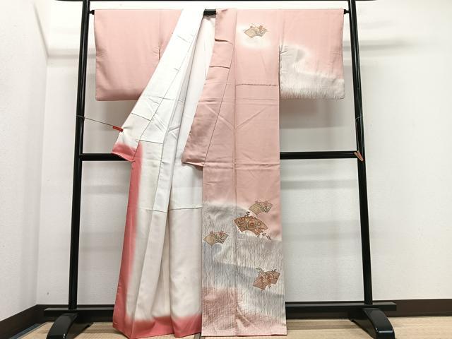 平和屋着物■中国三大刺繍　スワトウ刺繍　訪問着　地紙花文　暈し染め　金彩　正絹　逸品　CABL4364ua