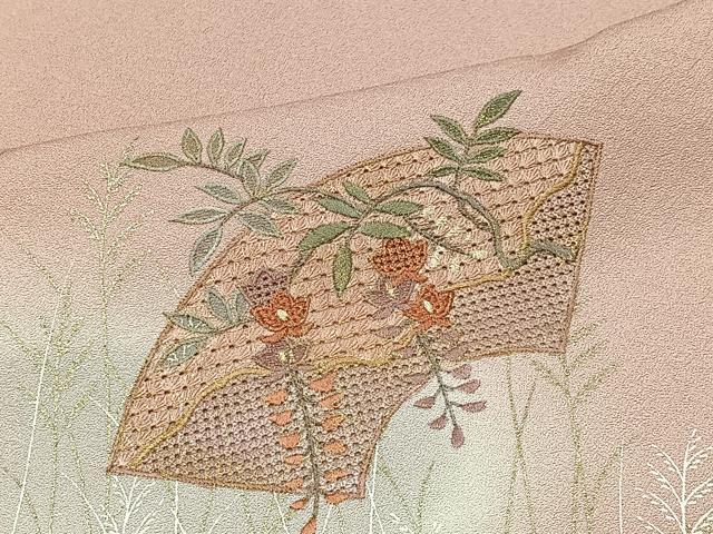 平和屋着物■中国三大刺繍　スワトウ刺繍　訪問着　地紙花文　暈し染め　金彩　正絹　逸品　CABL4364ua