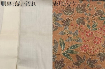 平和屋着物■上質な小紋　草花文　鬼しぼ縮緬　正絹　逸品　CABL4371ua