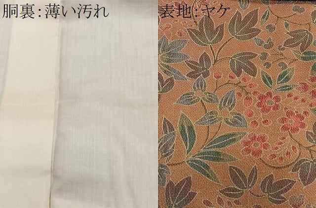 平和屋着物■上質な小紋　草花文　鬼しぼ縮緬　正絹　逸品　CABL4371ua