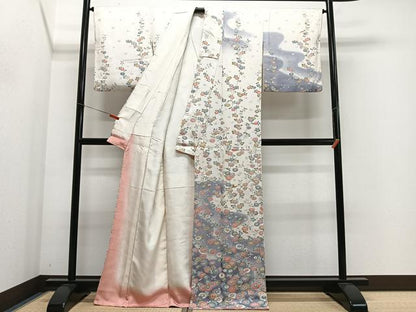 平和屋着物■訪問着　草花文　暈し染め　正絹　逸品　CABL4372ua