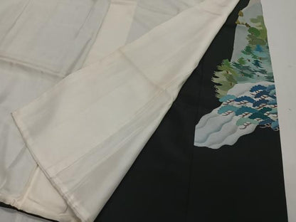 平和屋着物■豪華黒留袖　作家物　風景文　正絹　逸品　CABL4377ua
