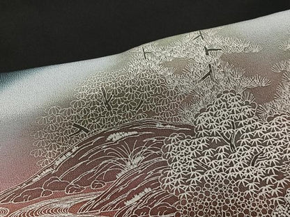 平和屋着物■豪華黒留袖　作家物　刺繍　流水風景文　暈し染め　金糸　正絹　逸品　CABL4380ua