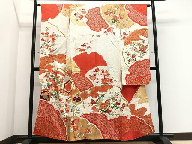 平和屋着物■豪華振袖　駒刺繍　亀甲草花文　金彩　高島屋扱い　正絹　逸品　CABL4382ua