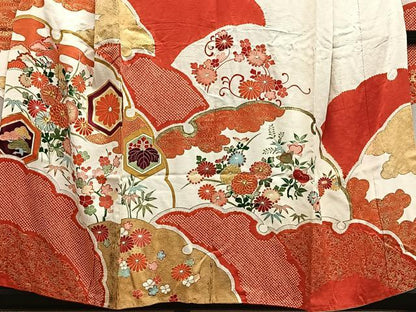 平和屋着物■豪華振袖　駒刺繍　亀甲草花文　金彩　高島屋扱い　正絹　逸品　CABL4382ua