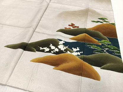 平和屋着物■豪華色留袖　駒刺繍　遠山風景文　暈し染め　金彩　正絹　逸品　CABL4383ua