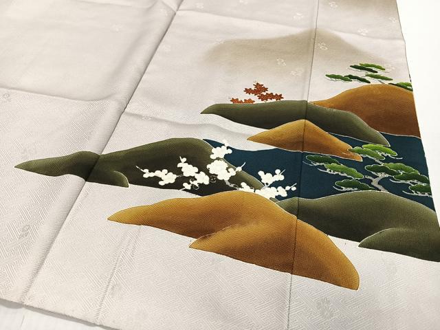平和屋着物■豪華色留袖　駒刺繍　遠山風景文　暈し染め　金彩　正絹　逸品　CABL4383ua