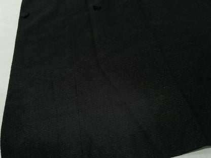 平和屋着物＃道行コート　輪奈ビロード　草花文　黒地　ロング丈　正絹　逸品　未使用　CABL4397ua