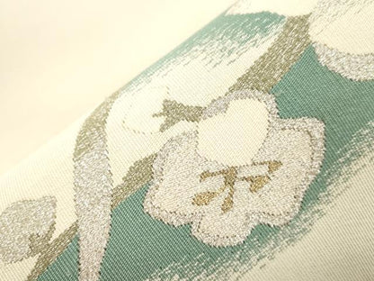 平和屋着物●爪掻き本綴れ　八寸名古屋帯　枝梅文　金銀糸　正絹　逸品　CABL4402dy