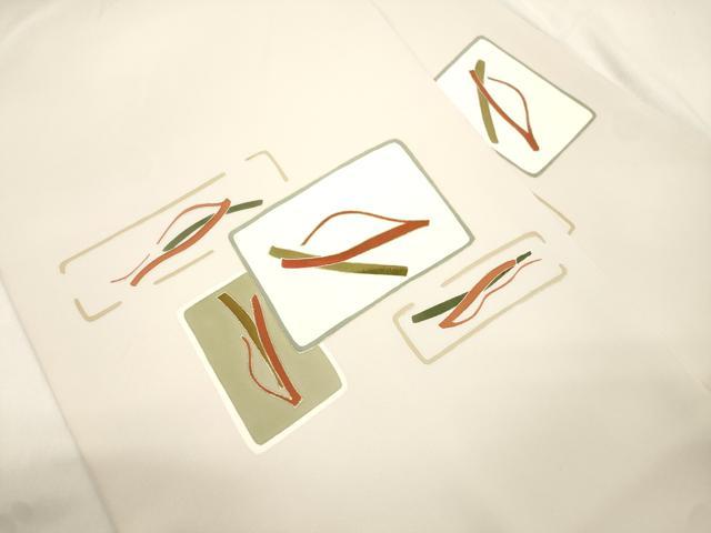 平和屋着物●塩瀬　九寸名古屋帯　幾何学文　金彩　正絹　逸品　CABL4405dy