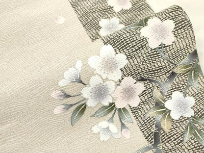 平和屋着物●全通柄袋帯　作家物　枝桜文　金銀彩　さが美扱い　正絹　逸品　CABL4408dy