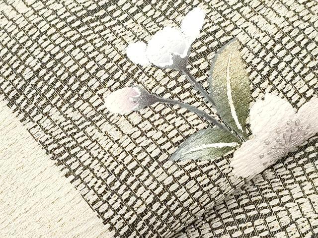 平和屋着物●全通柄袋帯　作家物　枝桜文　金銀彩　さが美扱い　正絹　逸品　CABL4408dy