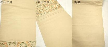 平和屋着物●龍村晋謹製　六通柄袋帯　竜巧錦　草花文　金糸　正絹　逸品　CABL4414dy