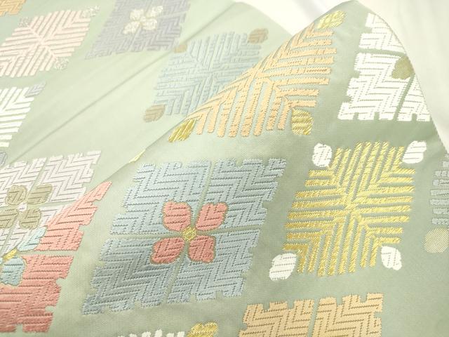 平和屋着物●六通柄袋帯　京名工染匠越後屋通博　唐織　菱花文　金銀糸　正絹　逸品　CABL4418dy