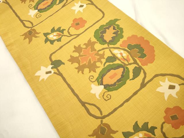 平和屋着物●名門木屋太　今河織物　六通柄袋帯　草花文　正絹　逸品　CABL4419dy