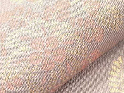 平和屋着物●織物一筋名門　織悦　全通柄　本袋帯　草花文　金糸　正絹　逸品　CABL4425dy