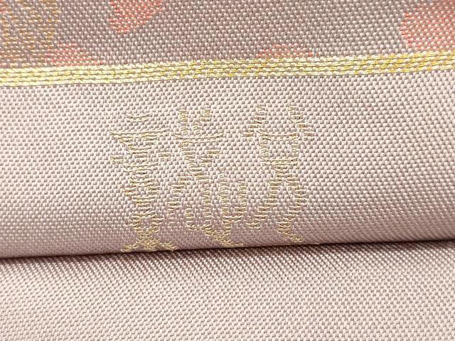 平和屋着物●織物一筋名門　織悦　全通柄　本袋帯　草花文　金糸　正絹　逸品　CABL4425dy