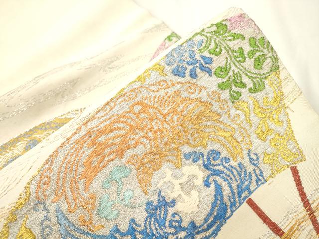 平和屋着物●龍村平蔵製　丸帯　上代扇綴錦　正絹　逸品　CABL4426dy